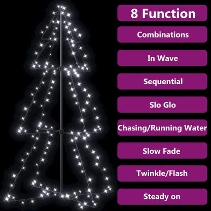 vidaXL Christmas Cone Tree 160 LEDs Indoor and Outdoor 30.7"x47.2", 328564