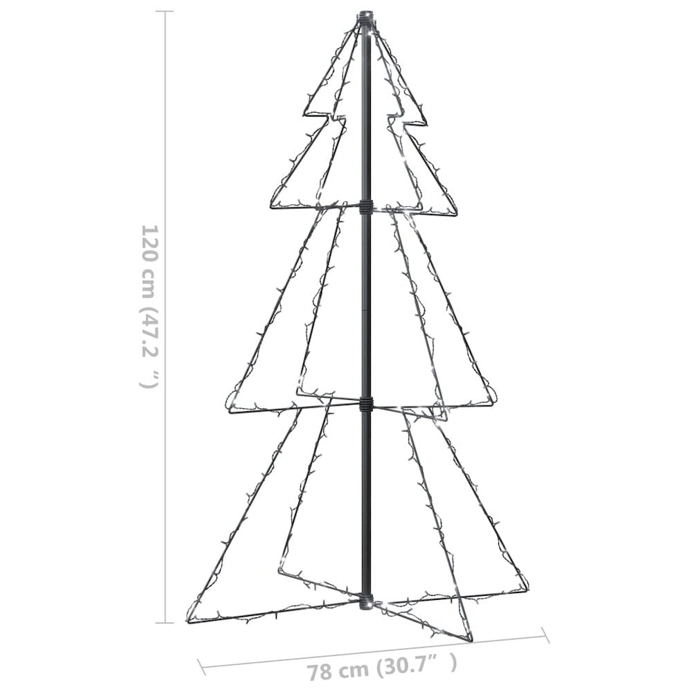 vidaXL Christmas Cone Tree 160 LEDs Indoor and Outdoor 30.7"x47.2", 328564