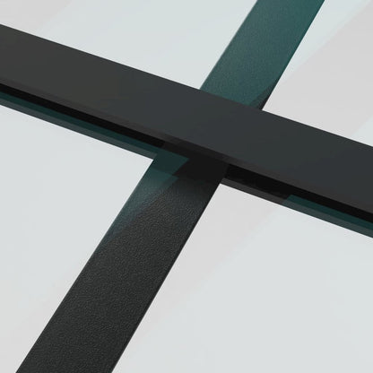 Sliding Door ESG Glass and Aluminum 35.4"x80.7" Black