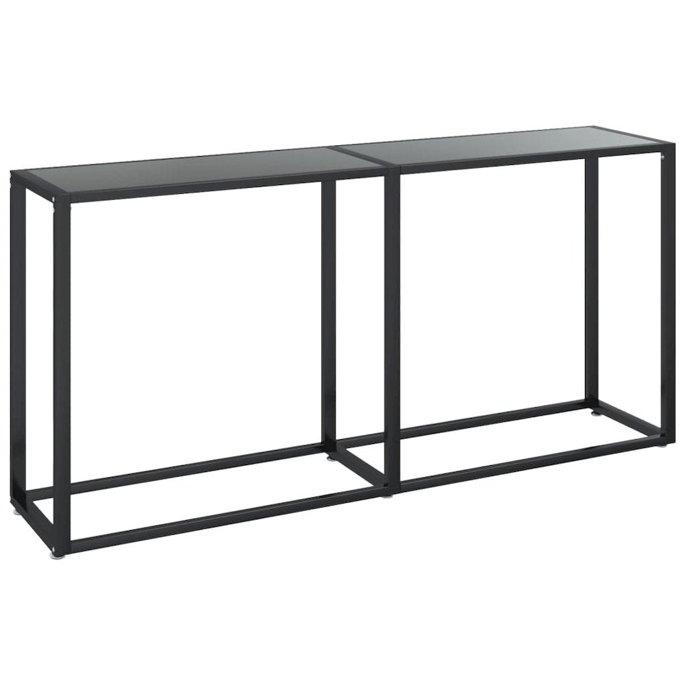 Console Table Black Tempered glass 63.0x13.8x29.7in Simple