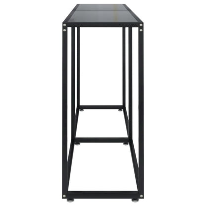 Console Table Black Tempered glass 63.0x13.8x29.7in Simple