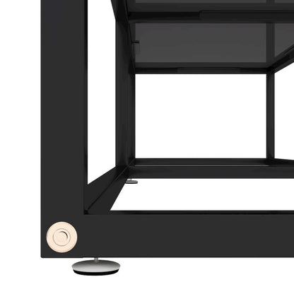 TV Cabinet Black Tempered glass, powder-coated steel Medium