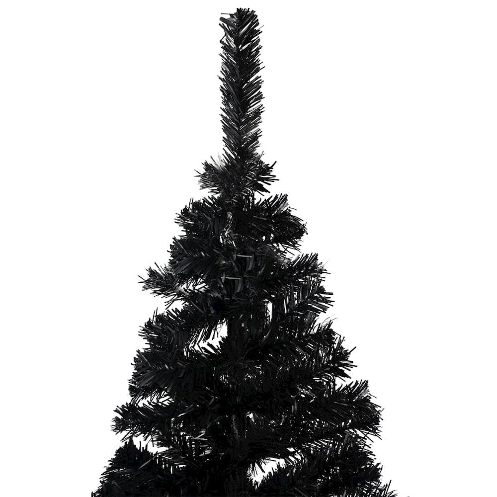 vidaXL Artificial Christmas Tree with LEDs&Ball Set Black 94.5" PVC, 3077506