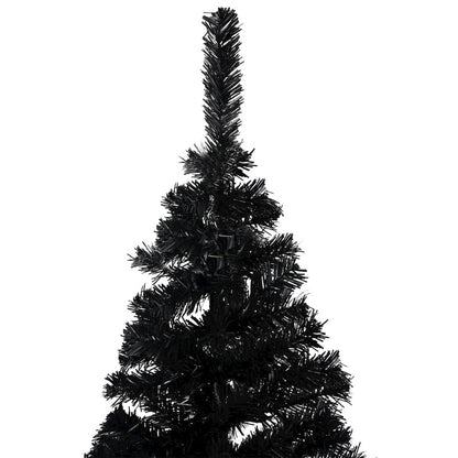 vidaXL Artificial Christmas Tree with LEDs&Ball Set Black 94.5" PVC, 3077506