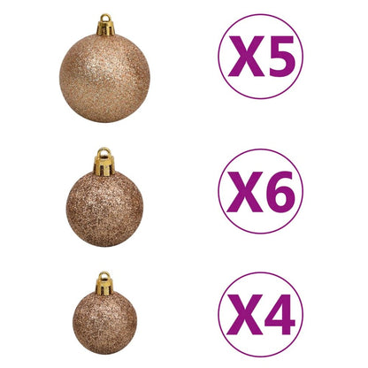 vidaXL Artificial Christmas Tree with LEDs&Ball Set Green 59.1" PVC, 3077867