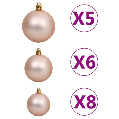 vidaXL Artificial Christmas Tree with LEDs&Ball Set Green 59.1" PVC, 3077867