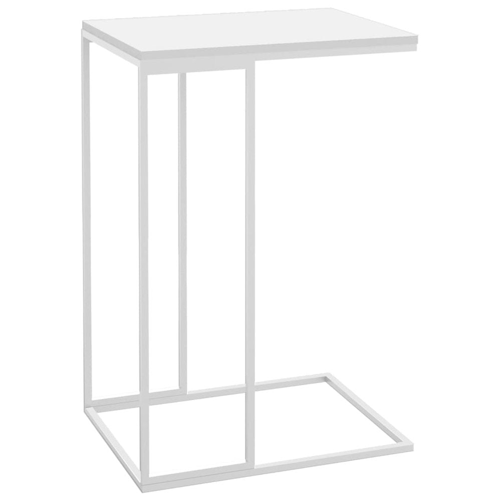 Side Table White Engineered wood, Iron Compact Simplistic