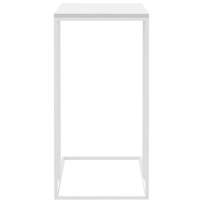 Side Table White Engineered wood, Iron Compact Simplistic