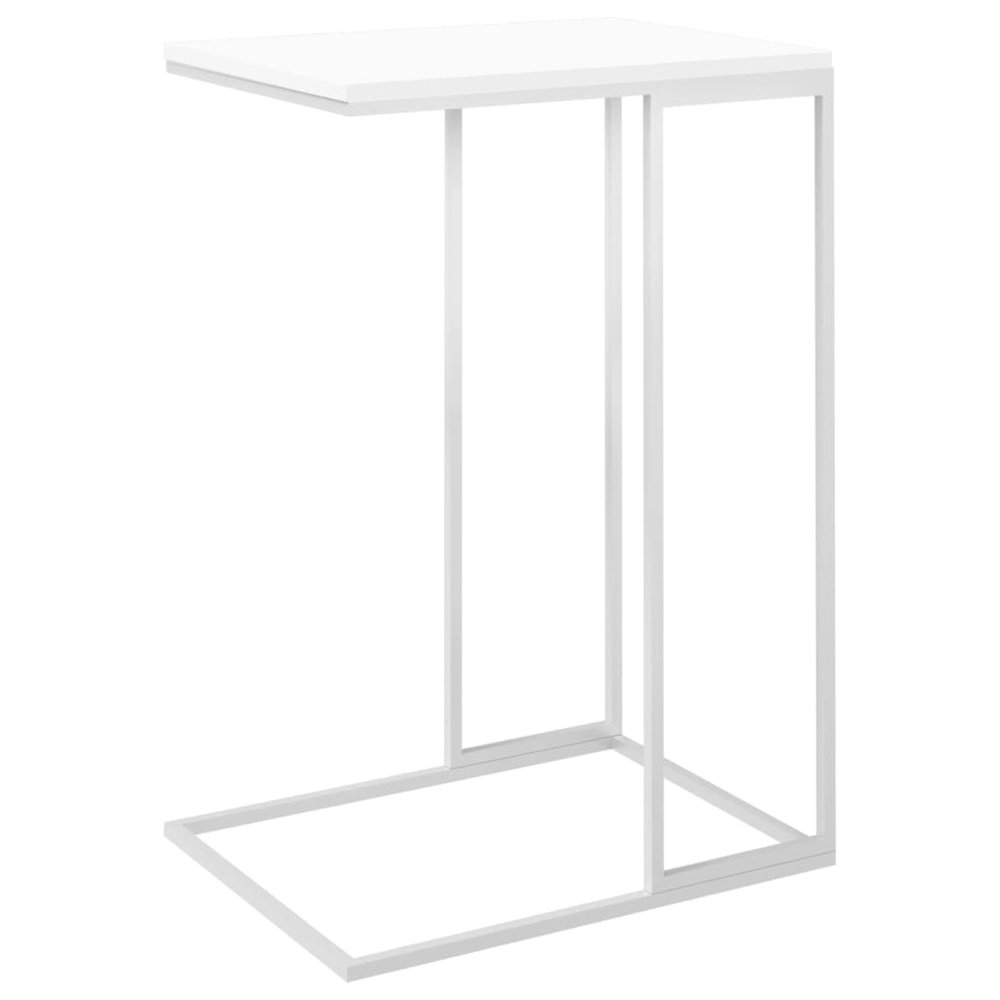 Side Table White Engineered wood, Iron Compact Simplistic
