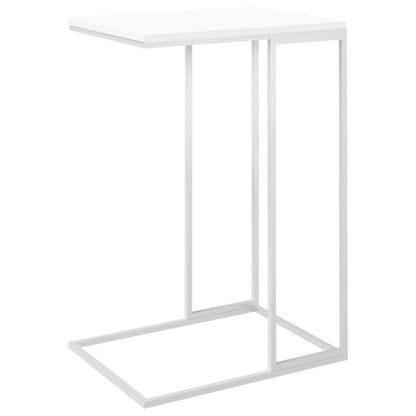 Side Table White Engineered wood, Iron Compact Simplistic