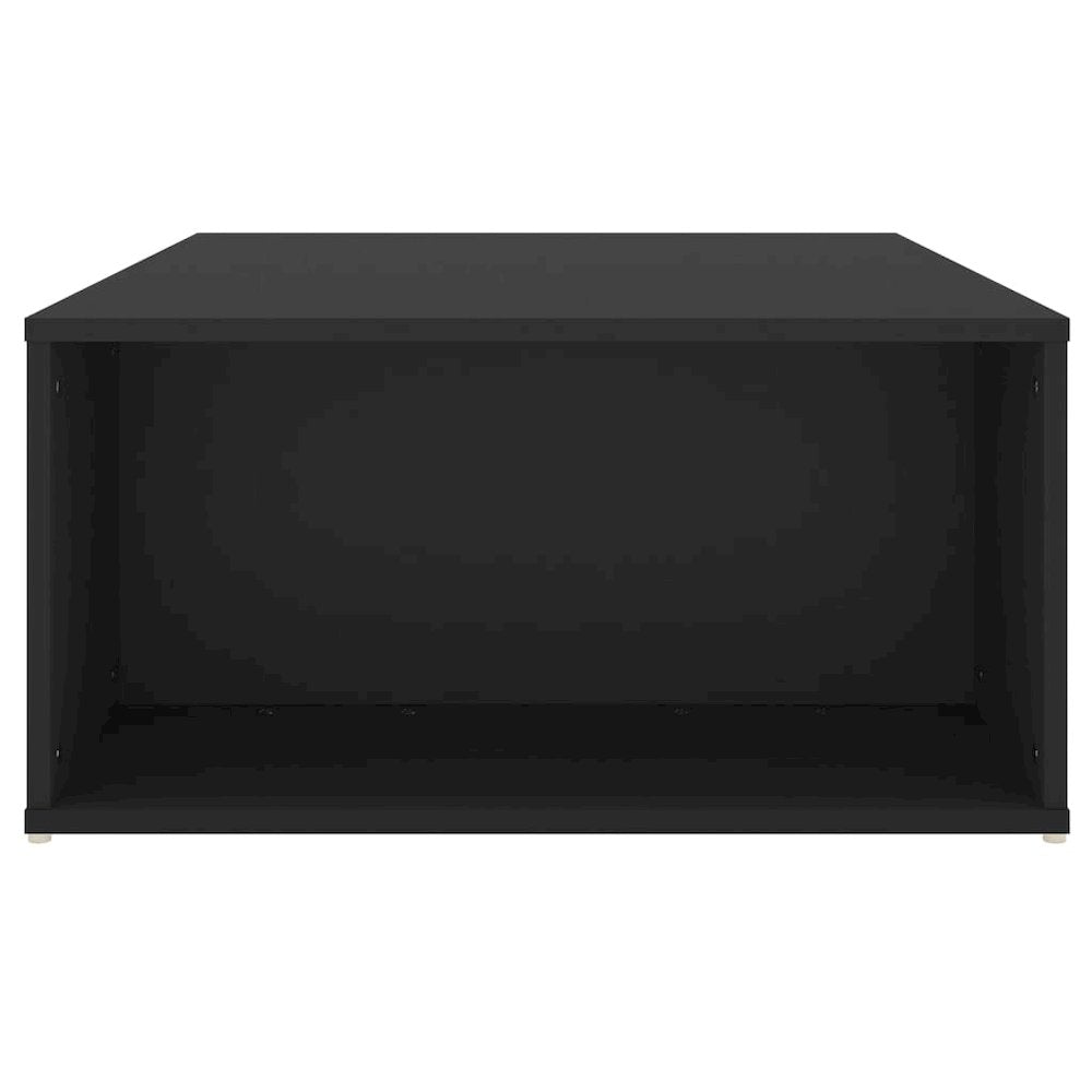 Coffee Table Black Engineered Wood Medium Rectangular Modern