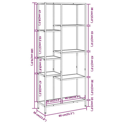 Book Shelf Dark brown and black Engineered wood and steel