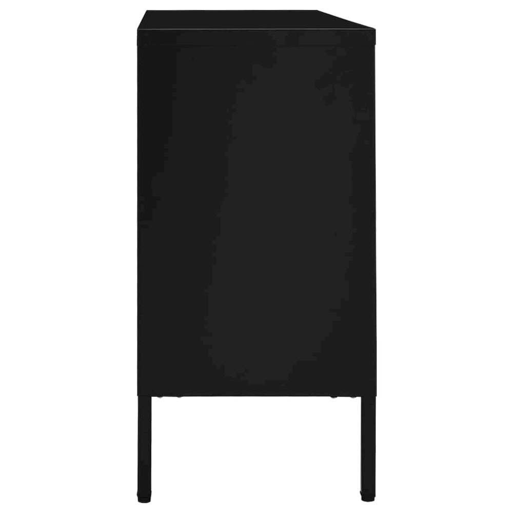Sideboard Black Steel, tempered glass Medium Sideboard