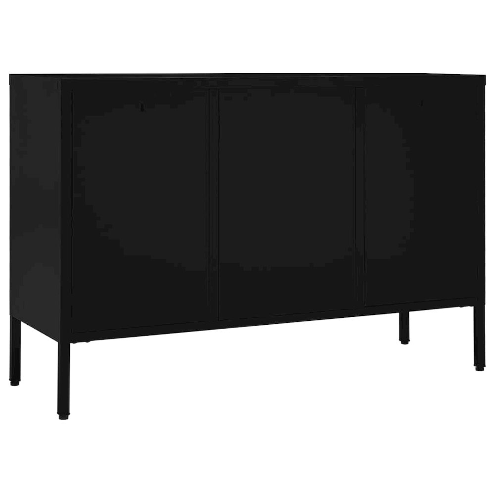 Sideboard Black Steel, tempered glass Medium Sideboard