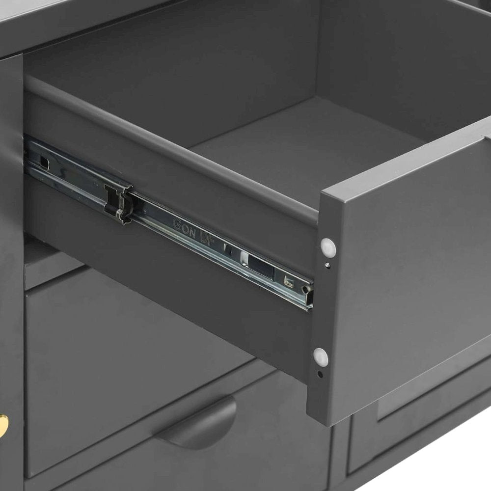 Sideboard Anthracite 41.3"x13.8"x27.6" Steel and Tempered Glass