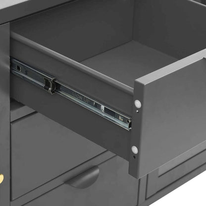 Sideboard Anthracite 41.3"x13.8"x27.6" Steel and Tempered Glass