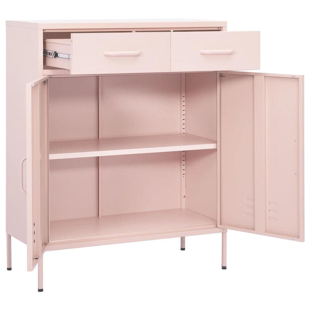 Storage Cabinet Pink Steel Medium Storage Cabinet Rectangular