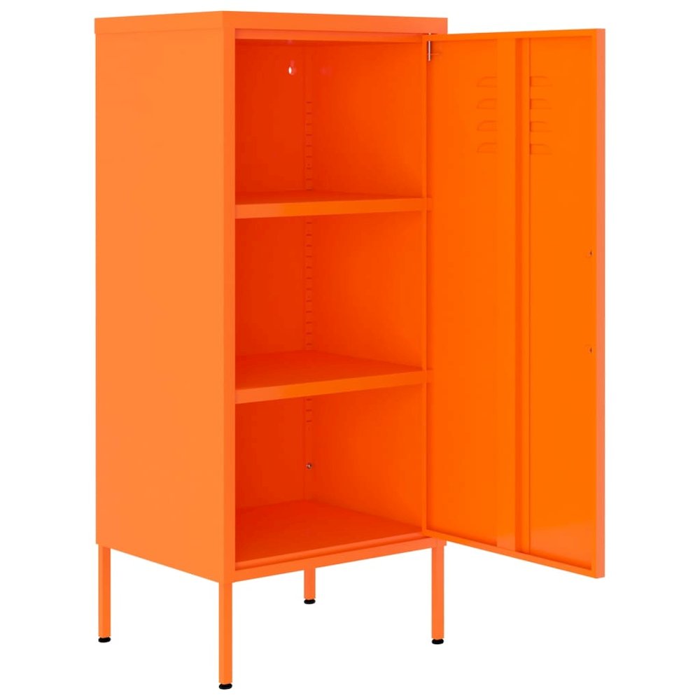 Storage Cabinet Orange Steel Medium Storage Cabinet Rectangular