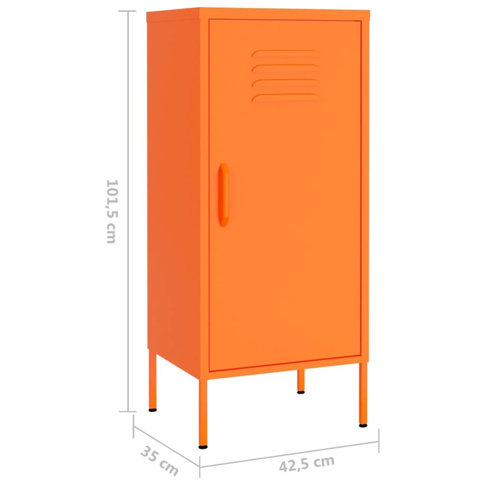 Storage Cabinet Orange Steel Medium Storage Cabinet Rectangular