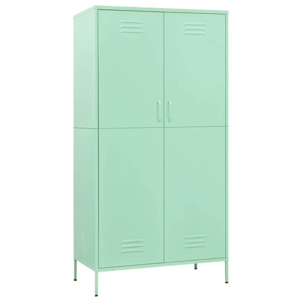 Wardrobe Mint Steel 35.4 x 19.7 x 70.9 in Modern Mint Wardrobe