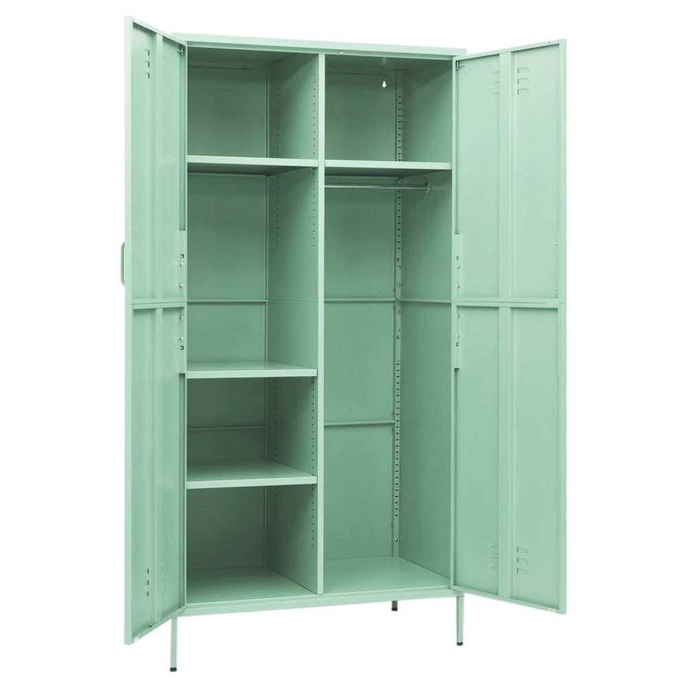 Wardrobe Mint Steel 35.4 x 19.7 x 70.9 in Modern Mint Wardrobe