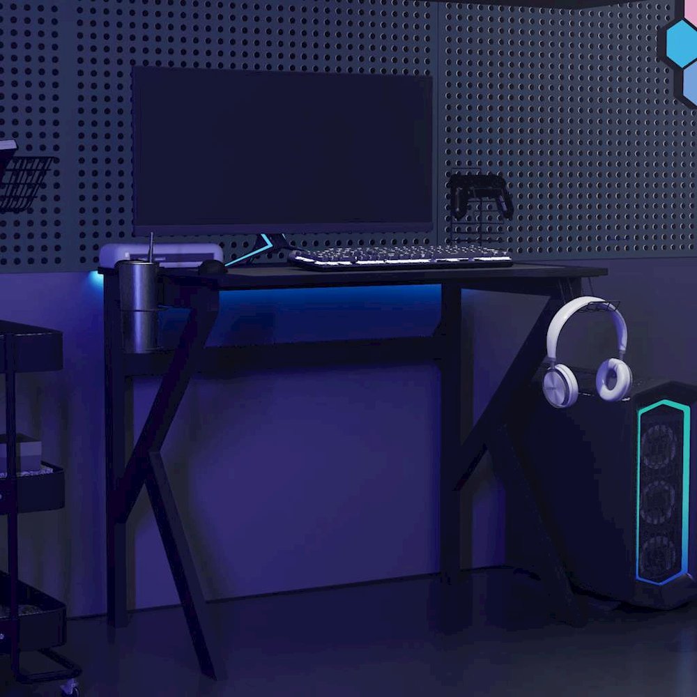 Gaming Desk Black Engineered wood 35.4 in x 23.6 in x 29.5 in