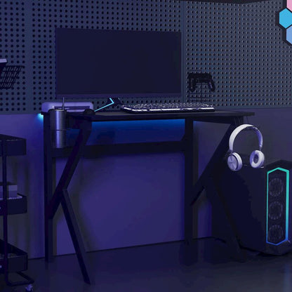 Gaming Desk Black Engineered wood 35.4 in x 23.6 in x 29.5 in