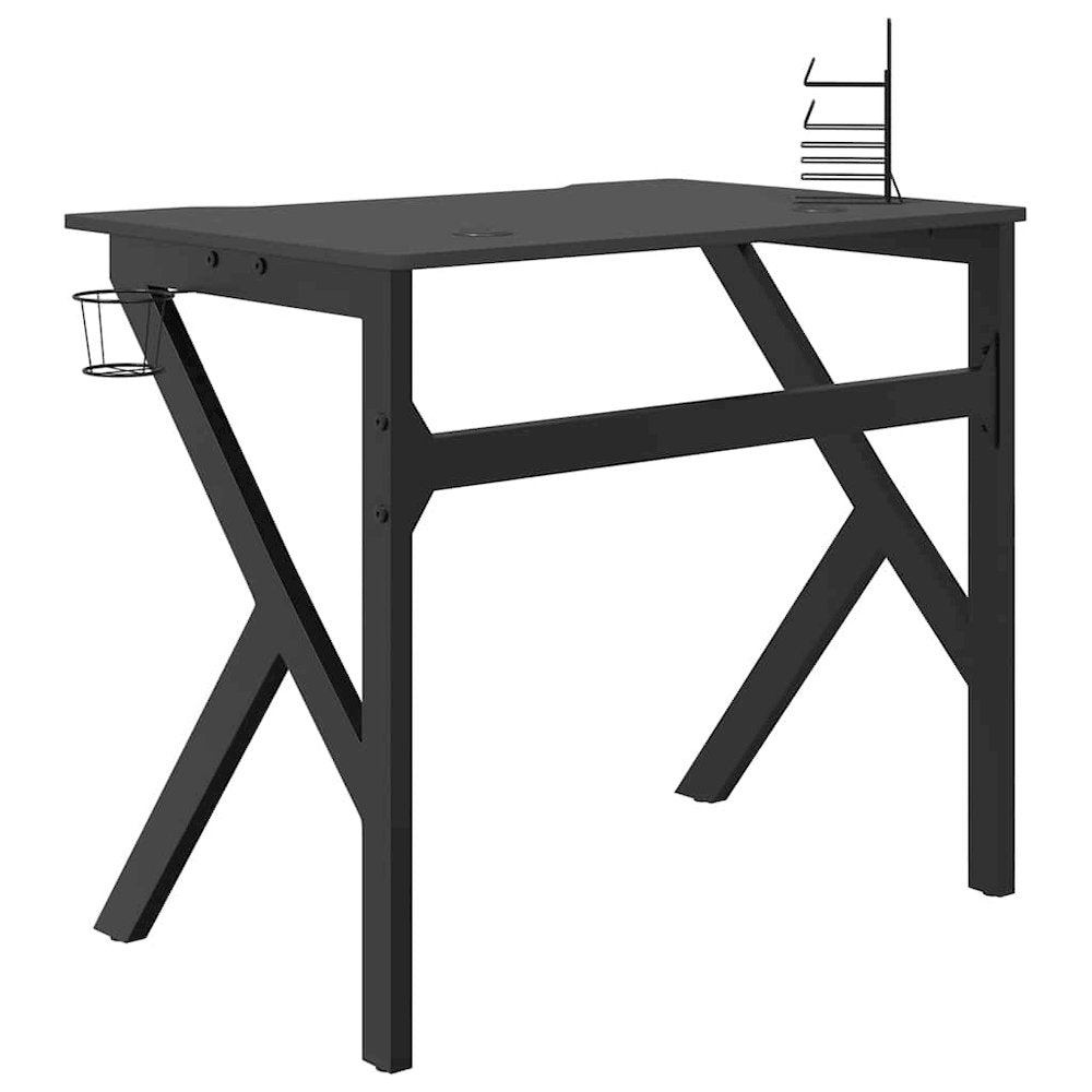 Gaming Desk Black Engineered wood 35.4 in x 23.6 in x 29.5 in