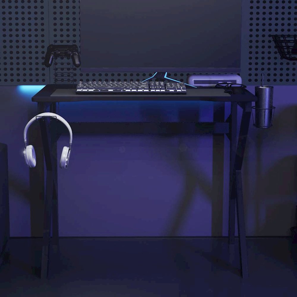 Gaming Desk Black Engineered wood 35.4 in x 23.6 in x 29.5 in