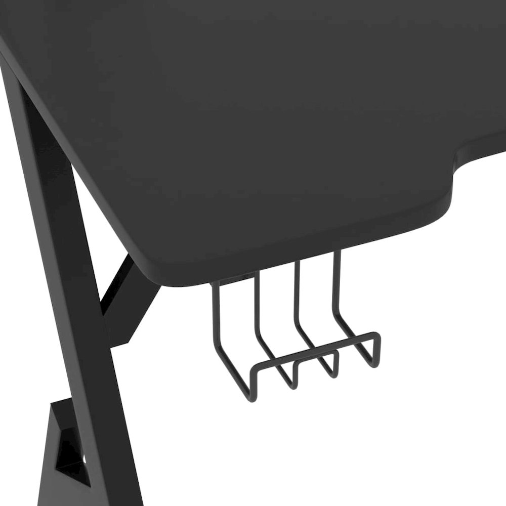 Gaming Desk Black Engineered wood, Iron 35.4 x 23.6 x 29.5 in