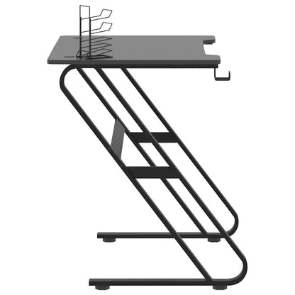 Gaming Desk Black Engineered wood Medium Ergonomic Gaming Desk