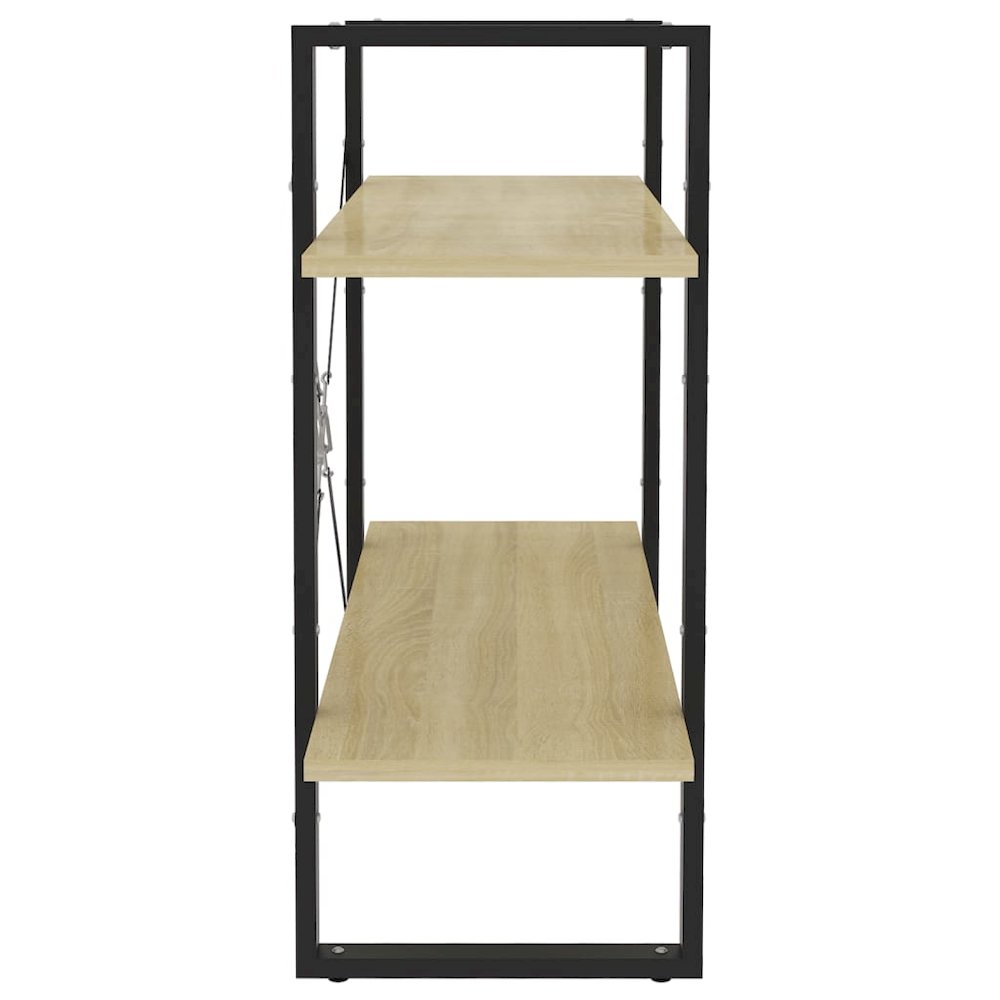 Book Cabinet Sonoma oak, Black Engineered wood, Metal