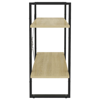 Book Cabinet Sonoma oak, Black Engineered wood, Metal