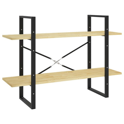 Book Cabinet Untreated pine wood and black metal