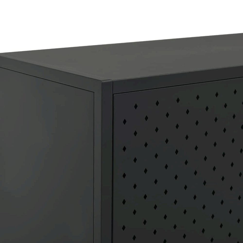 Highboard Black Steel 31.5 x 13.8 x 39.4 in Levelers Highboard