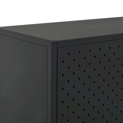 Highboard Black Steel 31.5 x 13.8 x 39.4 in Levelers Highboard
