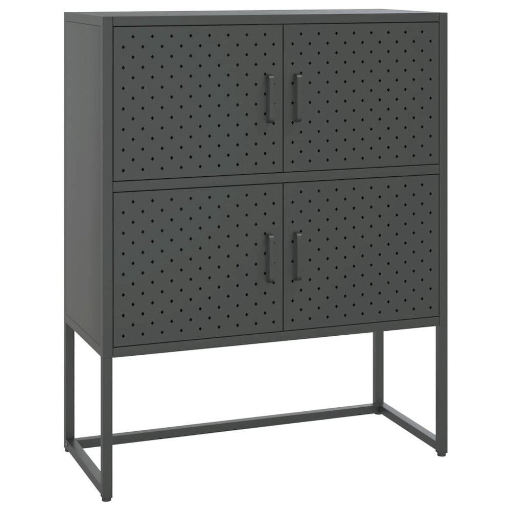 Highboard Anthracite Steel Medium Adjustable Feet Highboard