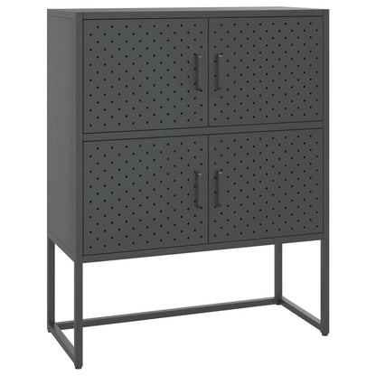 Highboard Anthracite Steel Medium Adjustable Feet Highboard