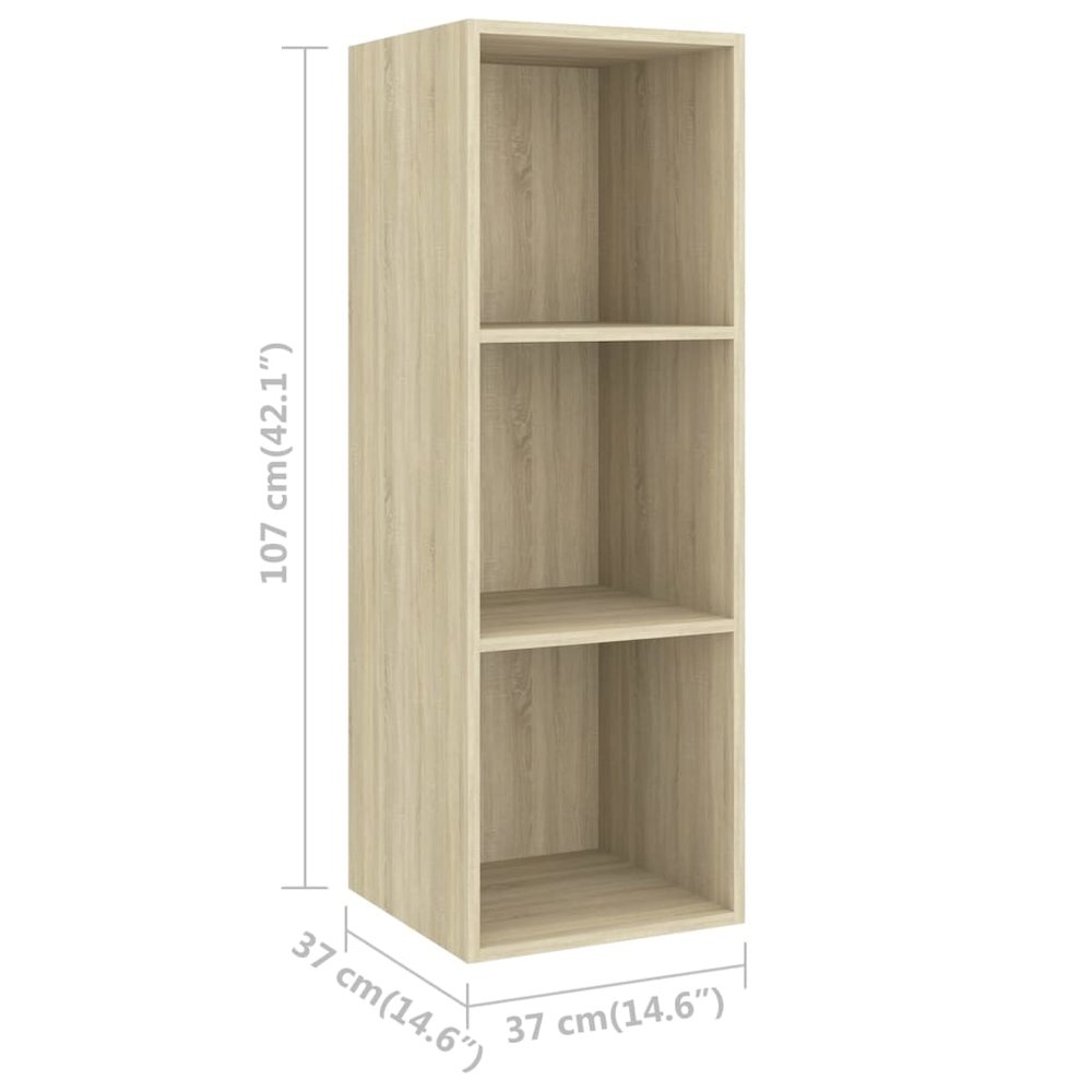 vidaXL 3 Piece TV Cabinet Set Sonoma Oak Engineered Wood, 3079757