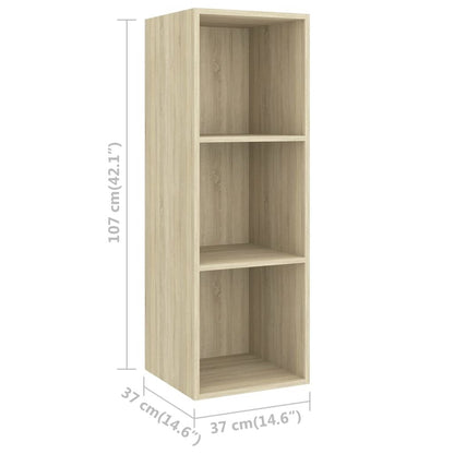 vidaXL 3 Piece TV Cabinet Set Sonoma Oak Engineered Wood, 3079757