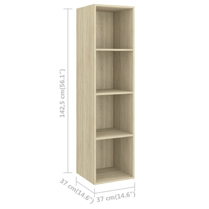 vidaXL 3 Piece TV Cabinet Set Sonoma Oak Engineered Wood, 3079757