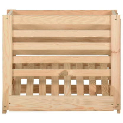 Potato Box Natural Wood Solid Pinewood Medium Stackable