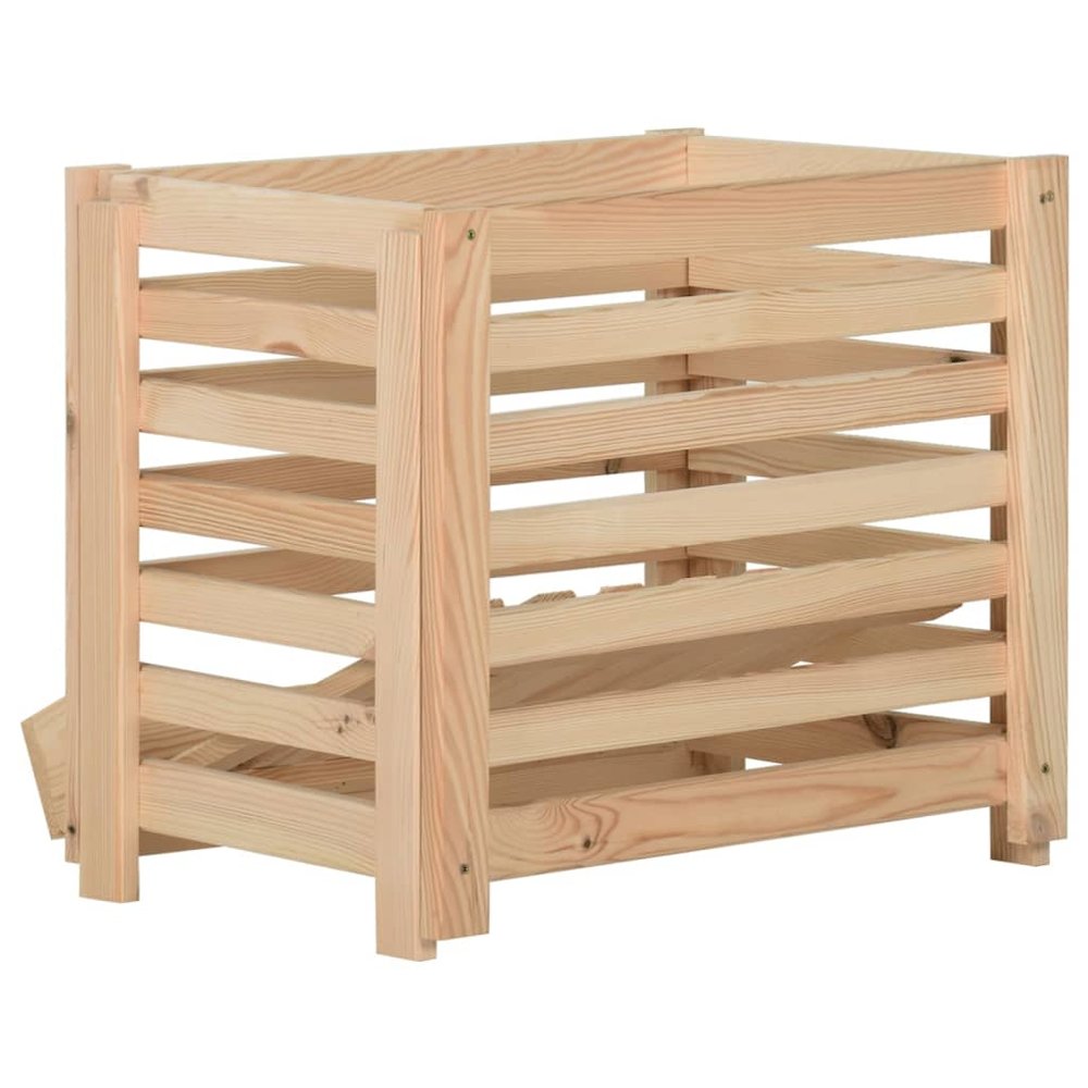 Potato Box Natural Wood Solid Pinewood Medium Stackable