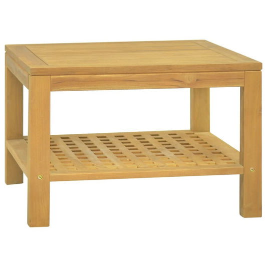 Coffee Table Natural Wood Solid Teak Small Square Modern