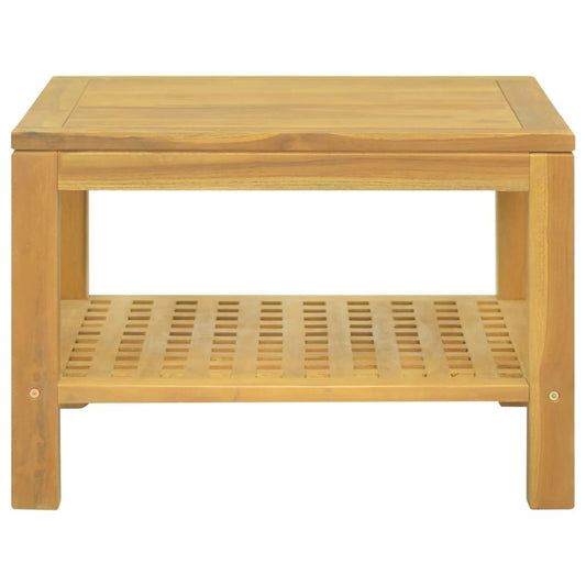 Coffee Table Natural Wood Solid Teak Small Square Modern