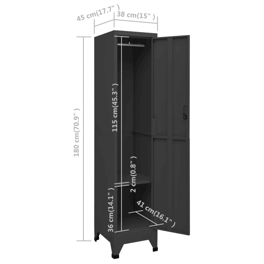 Locker Cabinet Anthracite Steel Large Locker Cabinet