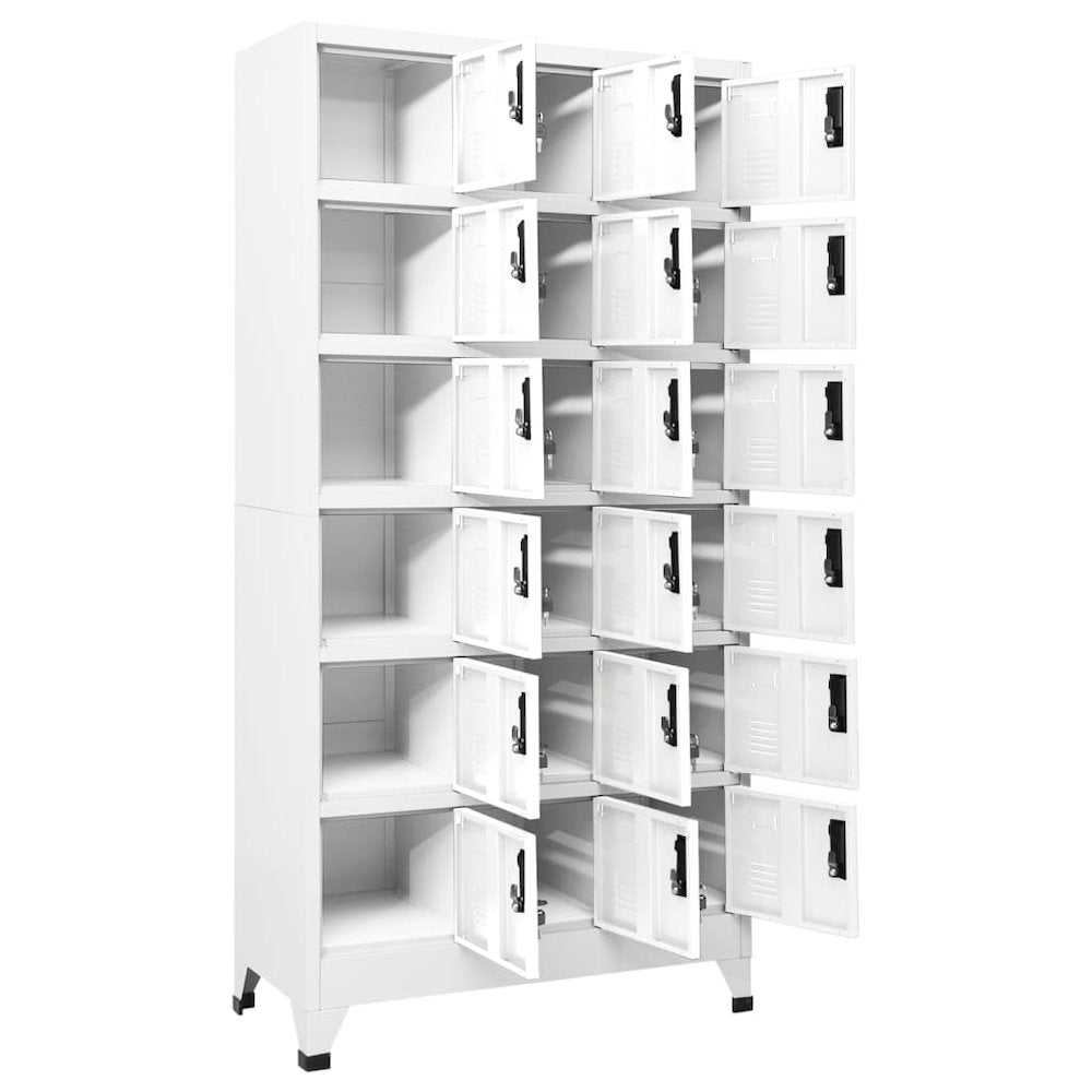Locker Cabinet White Steel 35.4 x 15.7 x 70.9 in Locker Cabinet