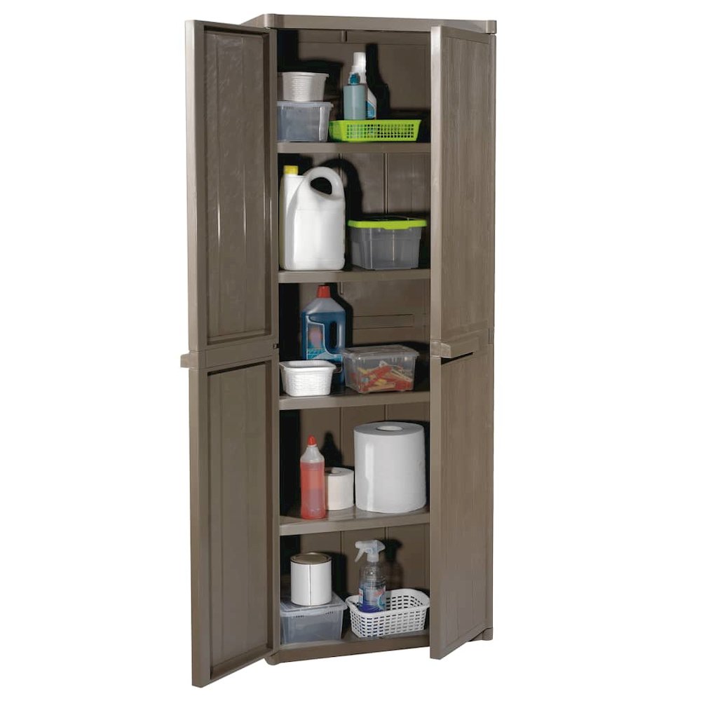 Garden Cabinet Brown 100% Polypropylene 25.6 x 17.7 x 67.7 in