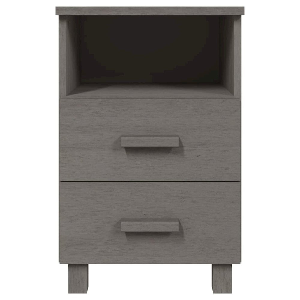 Bedside Cabinet Light Grey Solid Pinewood Medium Bedside Cabinet