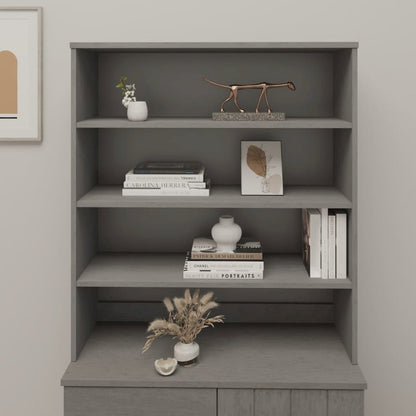 Top for Highboard Light Gray Solid Pine Wood, MDF Medium